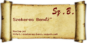 Szekeres Benő névjegykártya