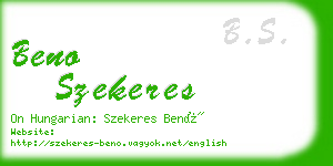 beno szekeres business card